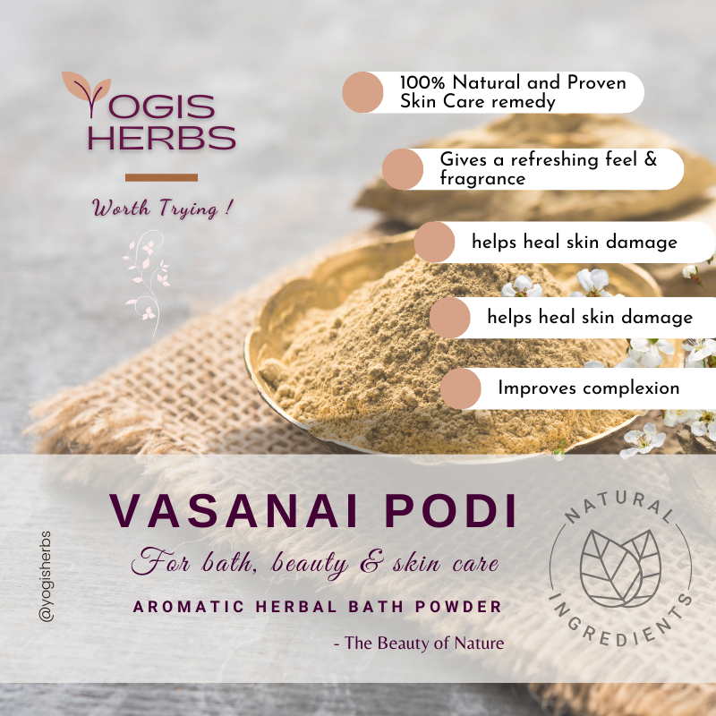 YOGIS HERBS Vasanai Podi | Cool & Refreshing | 100% Natural | Aromatic Herbal Bath Powder 3